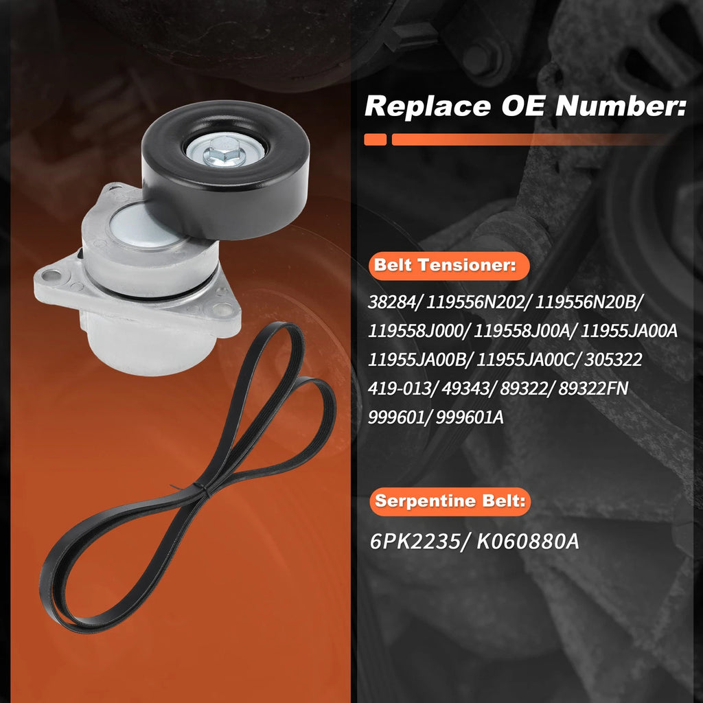 Drive Belt Tensioner Kit 90K-38284B for Nissan Altima (2007–2013) 2.5L