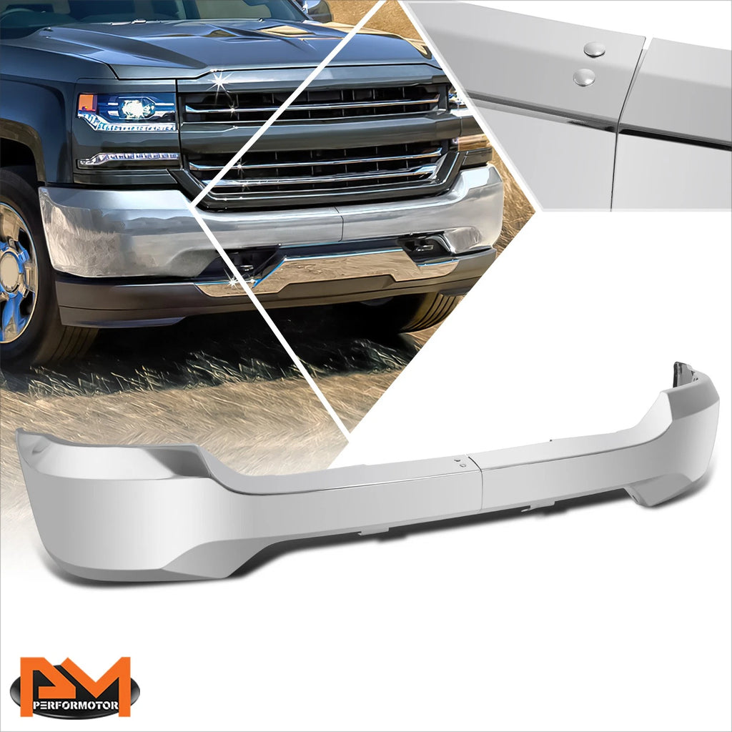 Steel Front Bumper for Chevy Silverado 1500 LD (2016–2019) w/o Fog Light+Sensor Holes