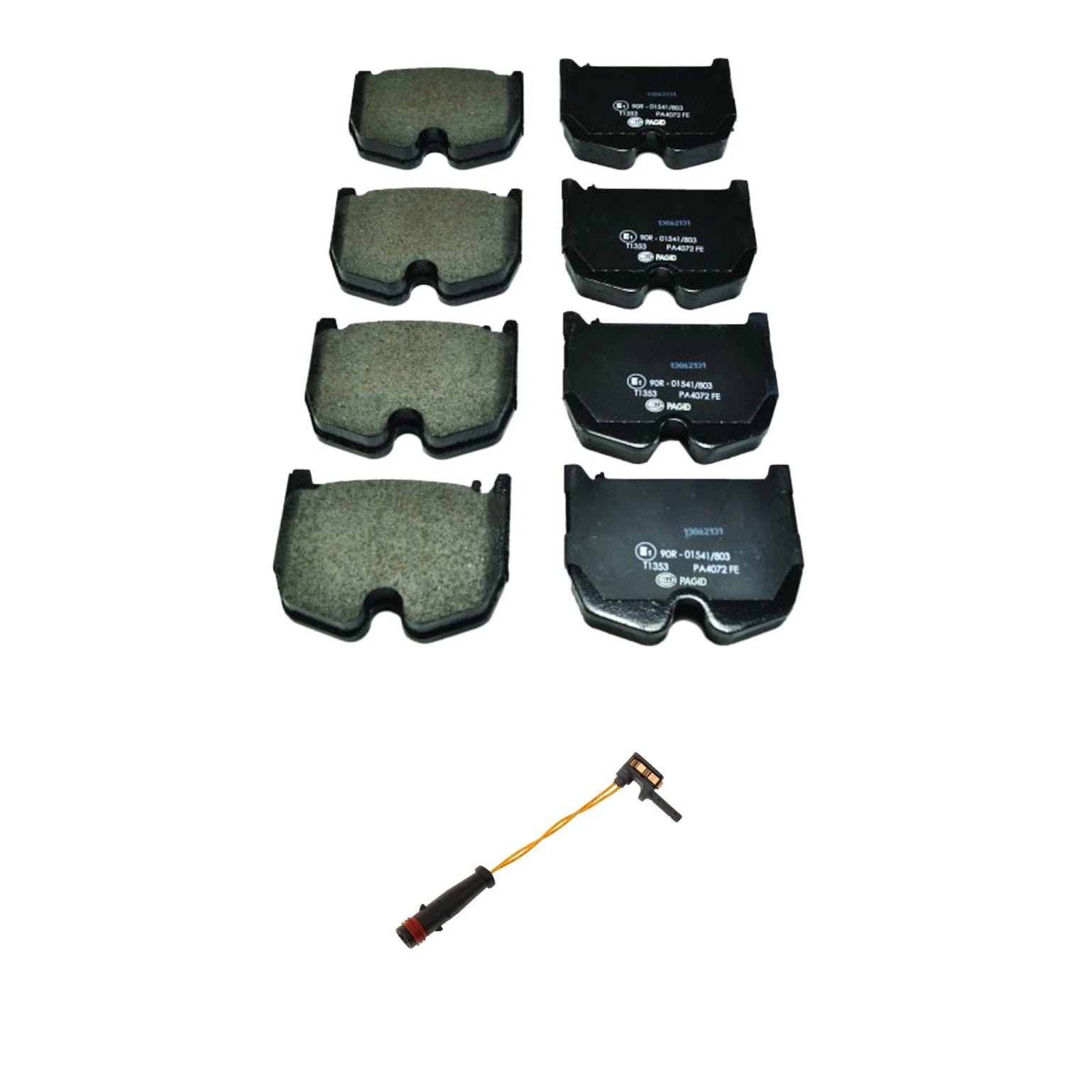 Hella Front Low-Met Disc Brake Pad w/Sensor Kit for Benz C215 W219 W220 (2000–2010)
