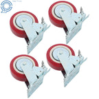 Set of 4 Heavy Duty 6" Swivel Caster Wheels with Belt Brake Polyurethane