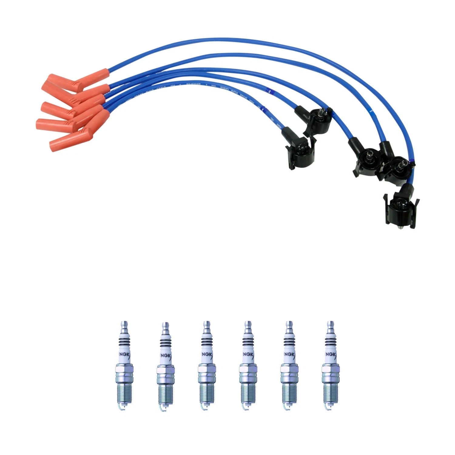 Set of 6 NGK Iridium IX Spark Plugs & Wire Set for Ford Ranger Mazda B4000 (1998–2009)