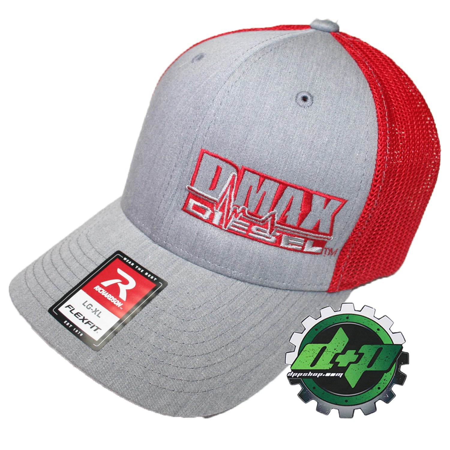 Dmax Duramax Truck Hat Richardson 110 Gray Denim Red Mesh L/XL