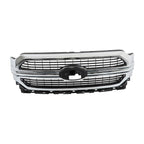 Front Upper Grille for Ford F-150 (2021-2022) Silver Black Mesh
