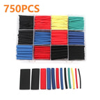Heat Shrink Tube Set of 750 pcs 2:1 Polyolefin for Workshop Storage