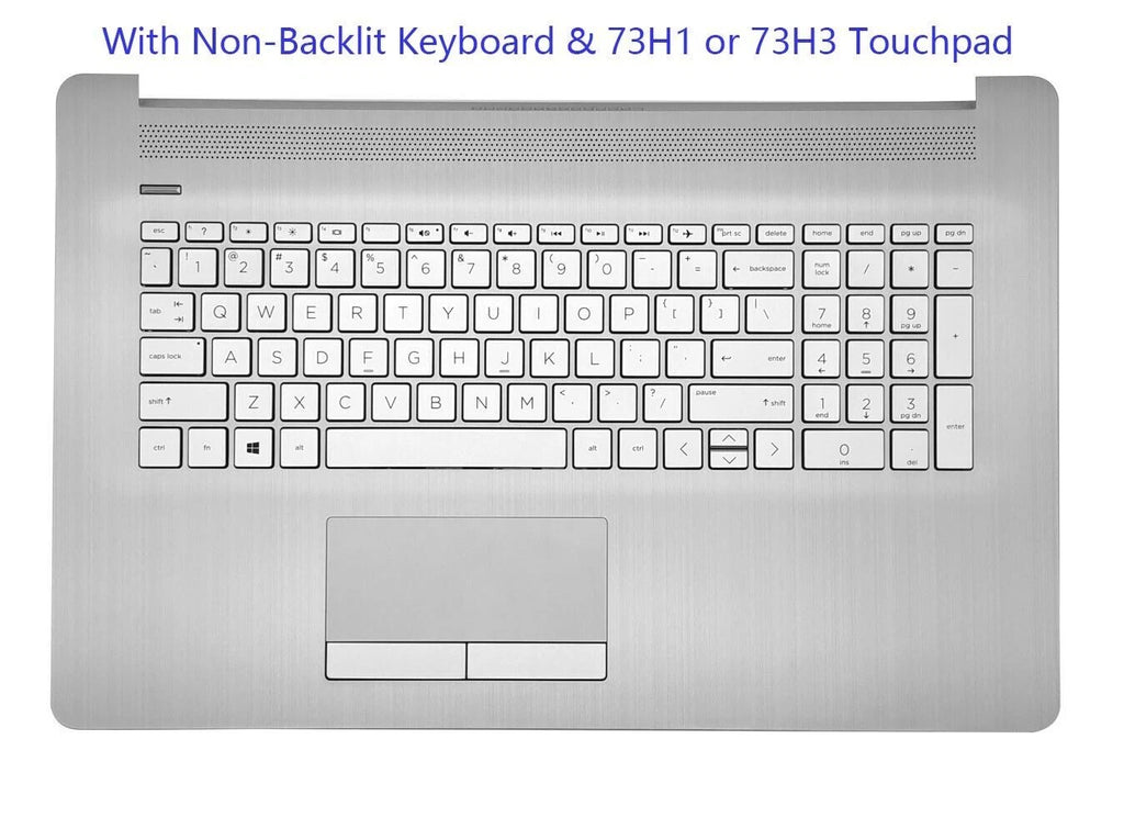Palmrest Non-Backlit Keyboard & Touchpad for HP 17-BY 17-CA (2017–2018) L92785-001