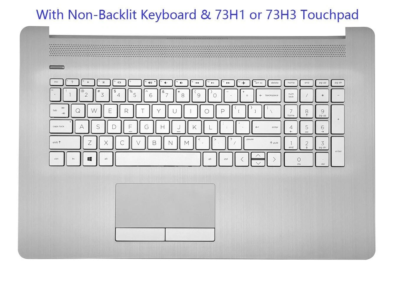 Palmrest Non-Backlit Keyboard & Touchpad for HP 17-BY 17-CA (2017–2018) L92785-001