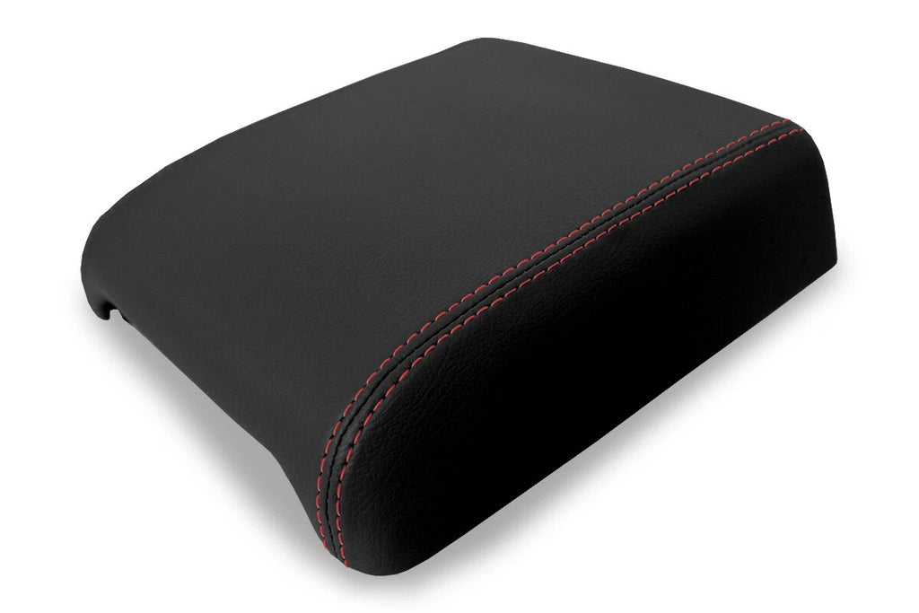 Center Console Lid Armrest Leather Cover for Discovery Sport (2015–2019) Red Stitch