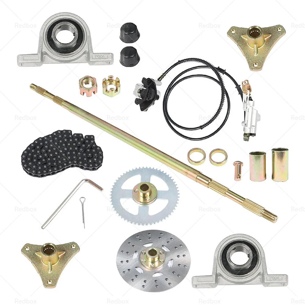 Rear Live Axle Kit with Chain, Hub & Sprocket for Drift Trike Go Kart
