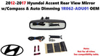 Rear View Mirror w/Compass & Auto Dimming for Hyundai Accent (2012–2017) 1R062-ADU01