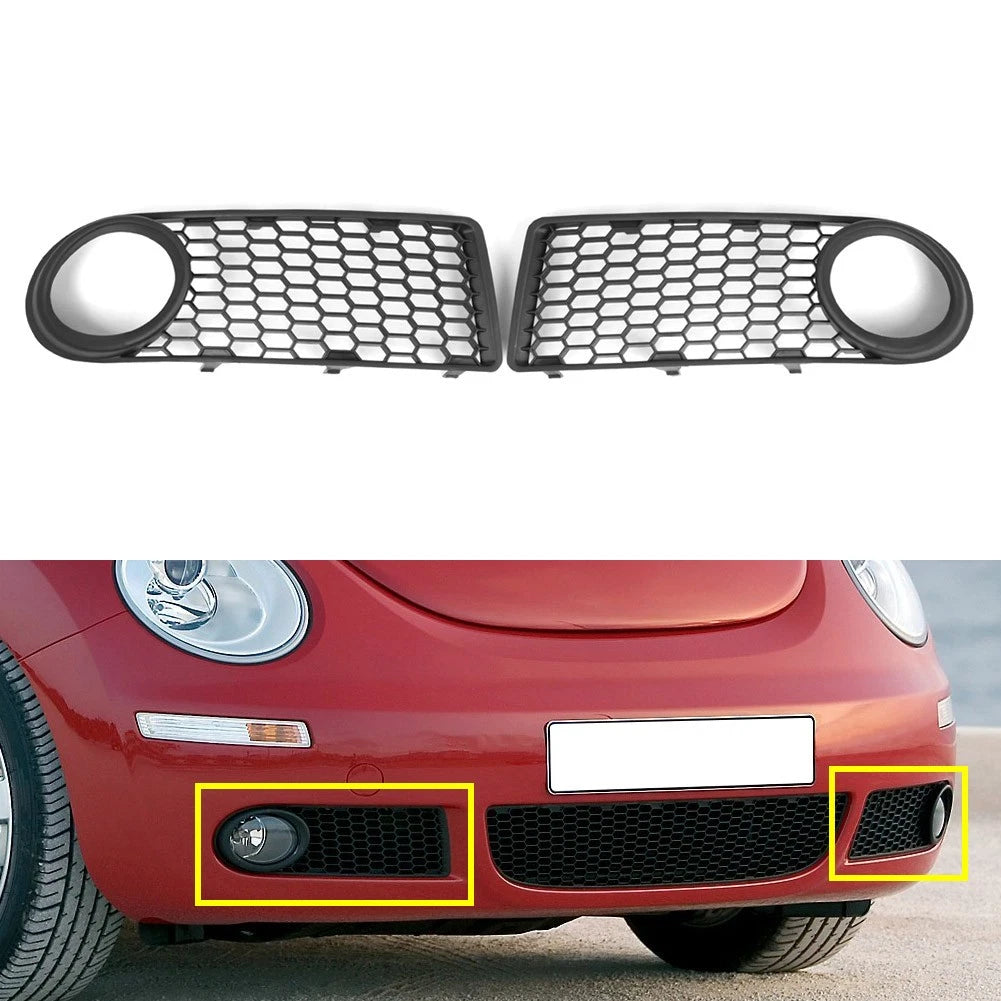 2X Honeycomb Front Bumper Fog Light Grille L & R for Volkswagen Beetle (2005–2010)