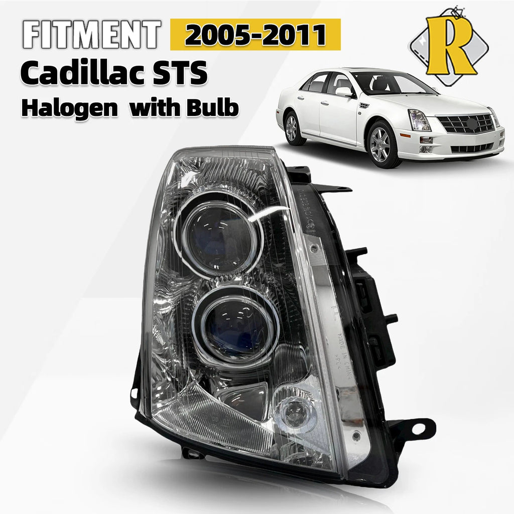 Halogen Headlight Assembly for Cadillac STS (2005–2011) Right Passenger