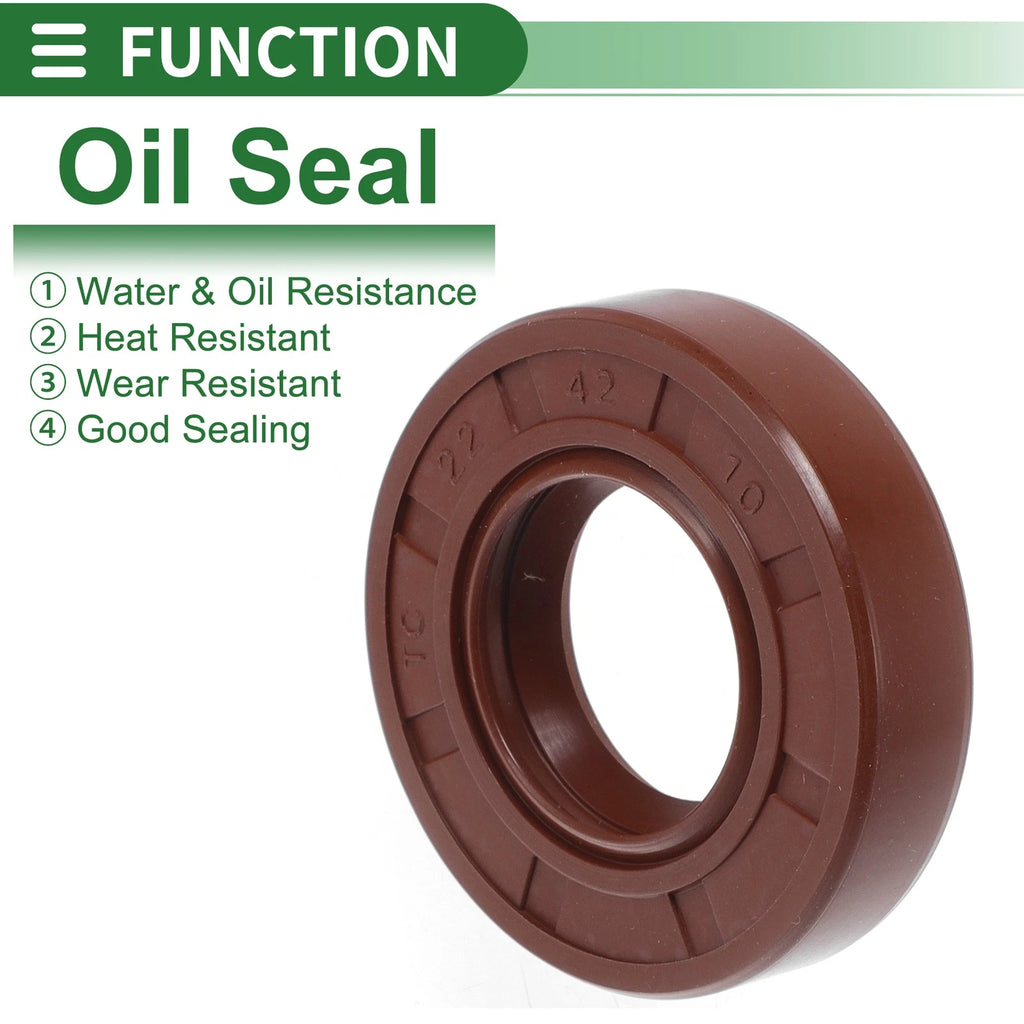 Set of 5 Oil Seal Rotary Shaft Seal FKM Rubber 22x42x10mm