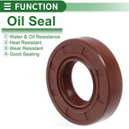Set of 5 Oil Seal Rotary Shaft Seal FKM Rubber 22x42x10mm