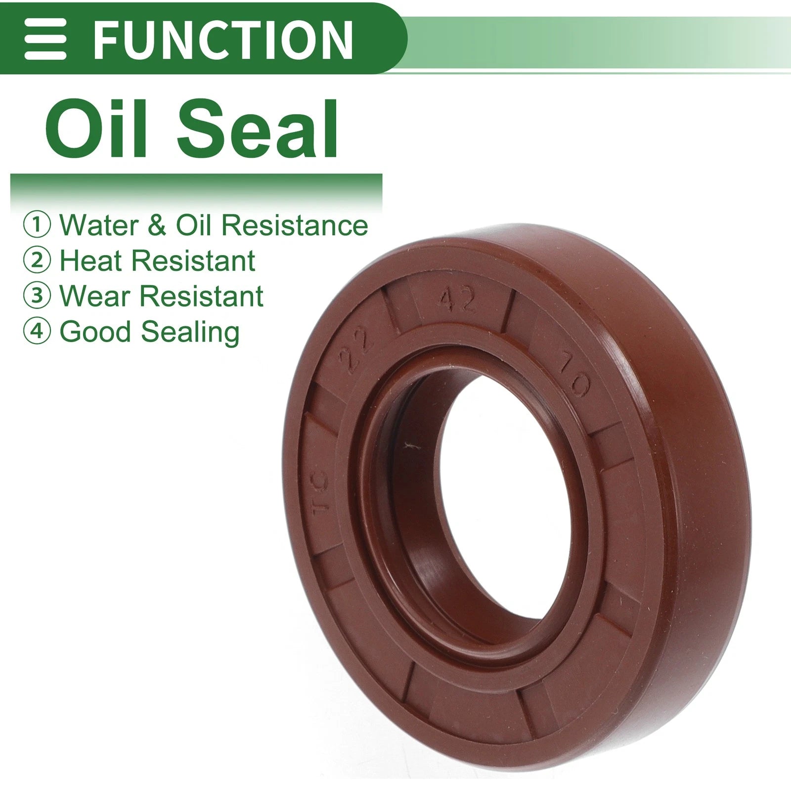 Set of 5 Oil Seal Rotary Shaft Seal FKM Rubber 22x42x10mm
