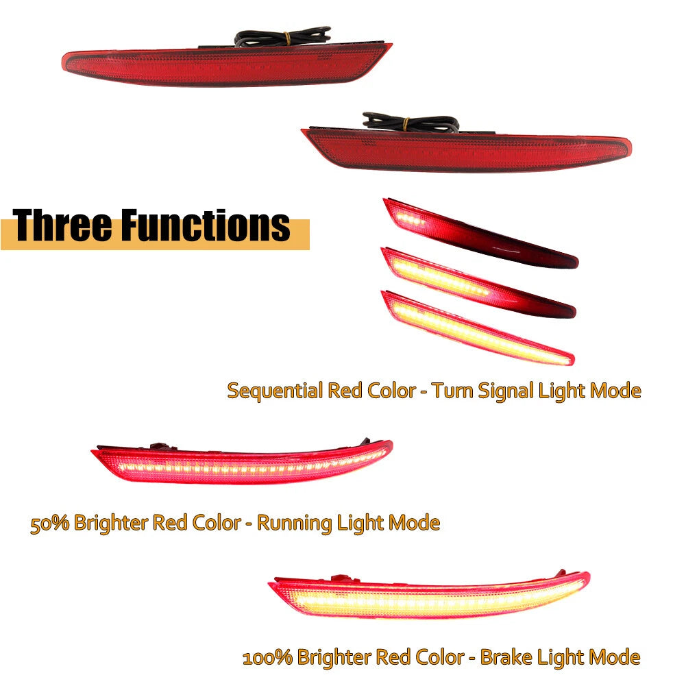 2X LED Rear Bumper Reflector Tail Light for Infiniti QX60 (2016–2020)
