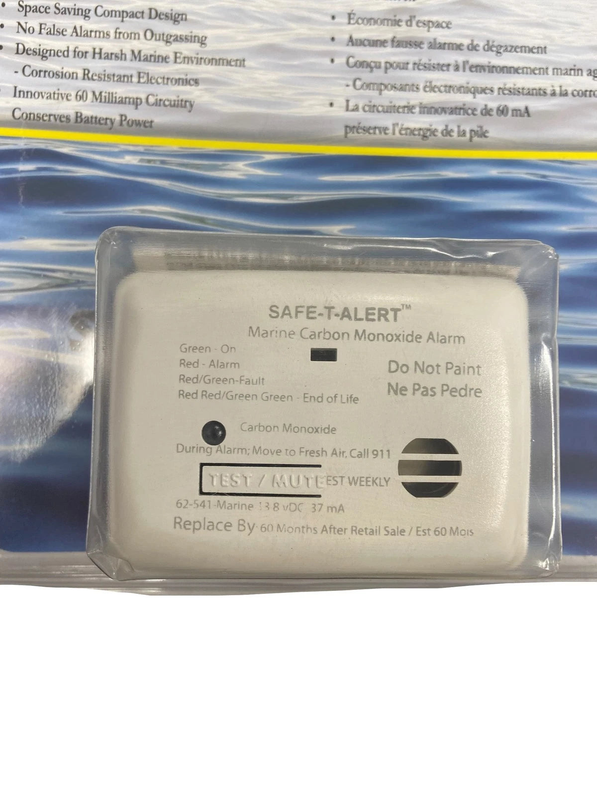 Carbon Monoxide Alarm for Safe T Marine 62-541 (13.8V Wire In)
