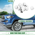Set of 10 Door Trim Panel Clips for Toyota Tacoma (2001–2022) No. 90467A0005 White