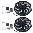 2X 12" Electric Radiator Cooling Fans Universal Mount Kit