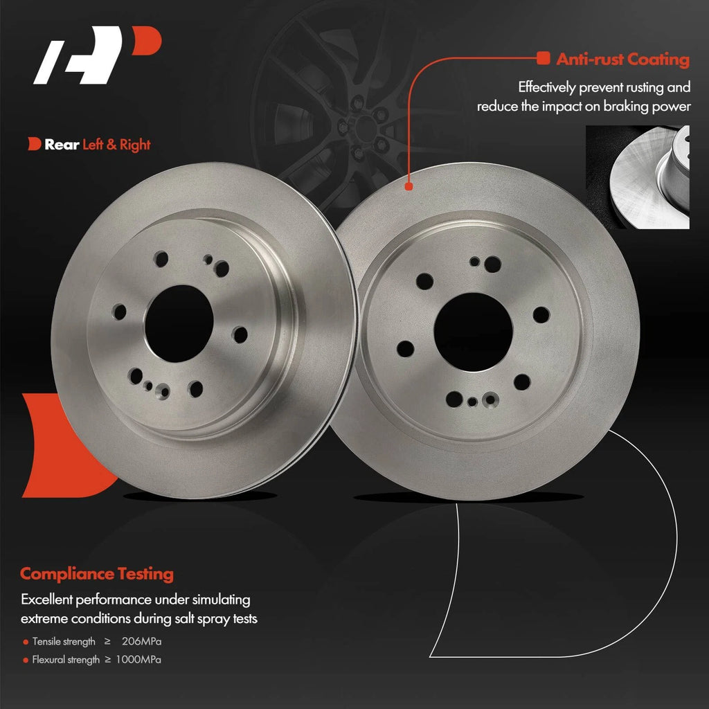 Rear Disc Brake Rotors for Chevy Silverado 1500, GMC Sierra 1500 (2019–2024)