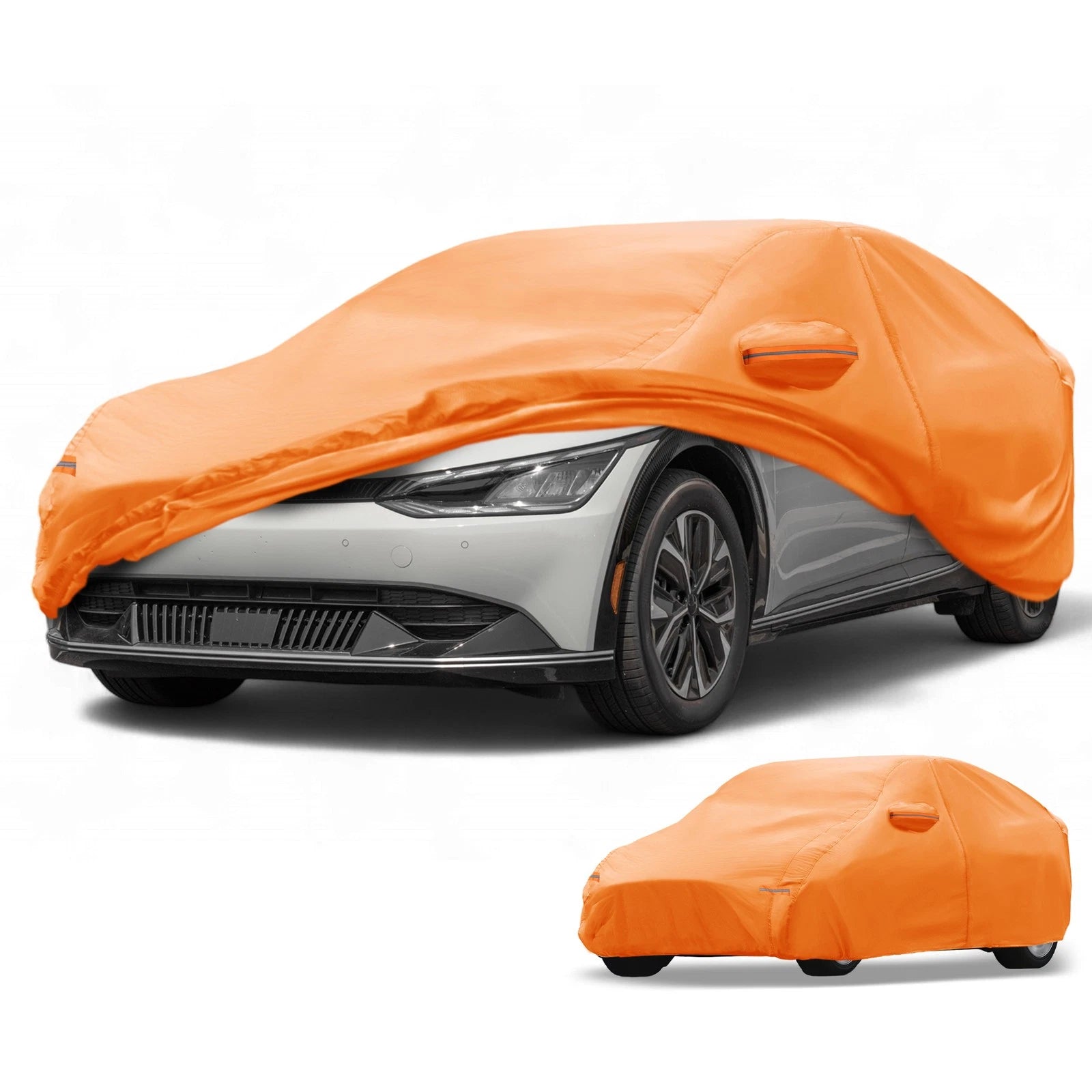 Waterproof Car Cover for Kia EV6 (2021–2023) Orange Cotton with Zipper