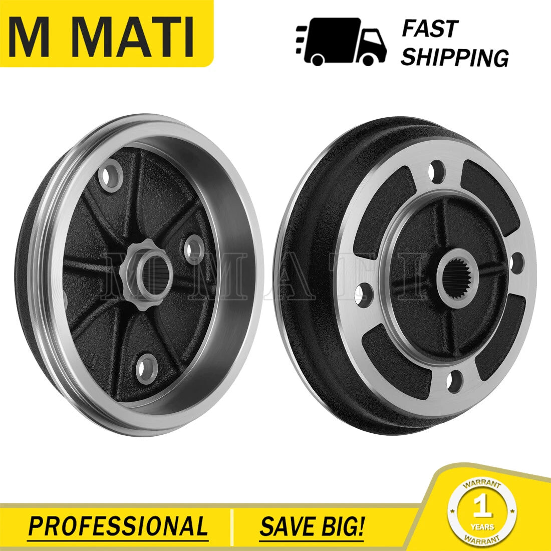2 Pack Front Brake Drums for Kawasaki UTV KAF540 KAF620B Mule (2020–2030)
