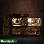 Chrome Housing Headlights for Chevy C/K 1500/2500/3500 (1994–1999)