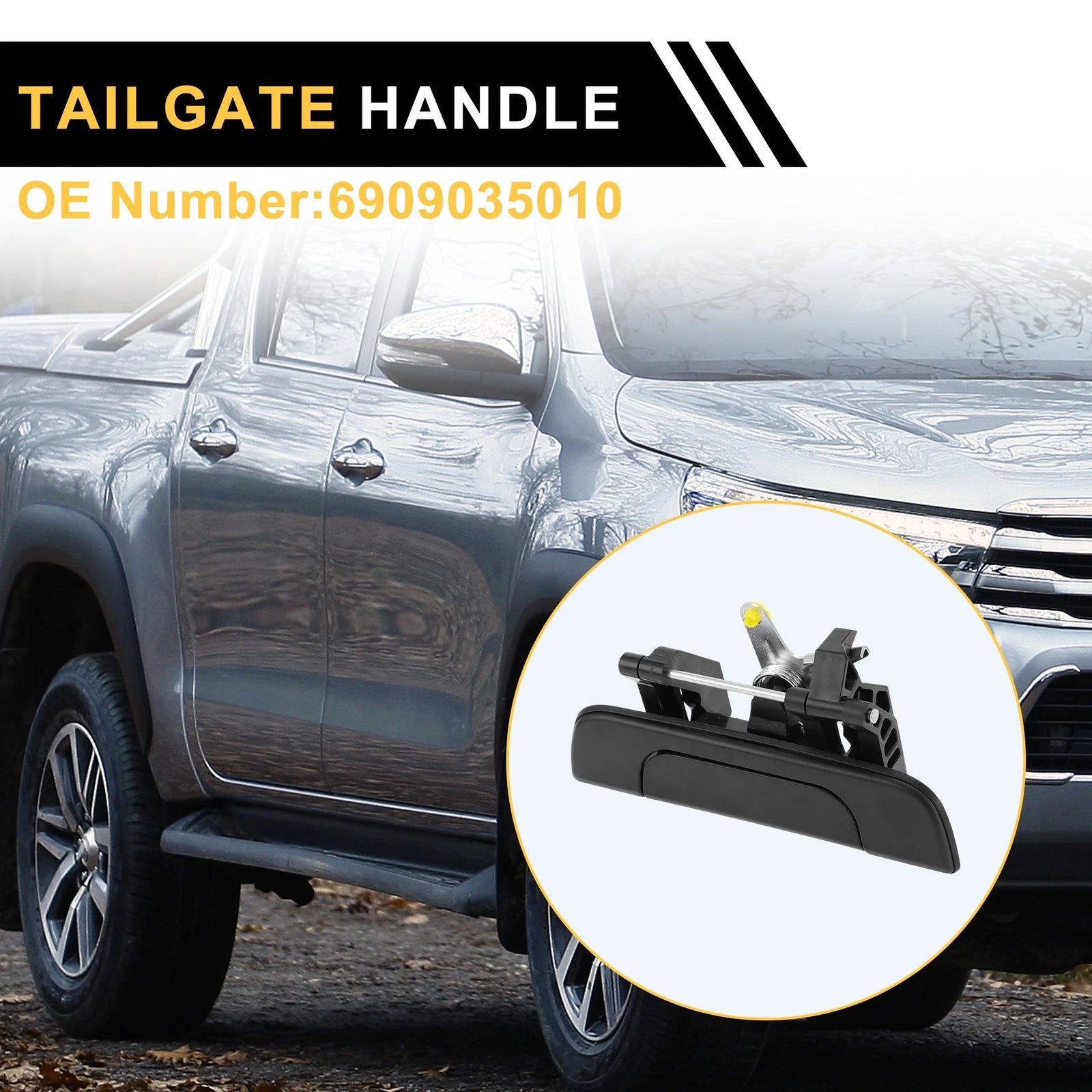 Liftgate Latch Tailgate Handle for Toyota Tacoma (1995–2004) No. 6909035010 Black