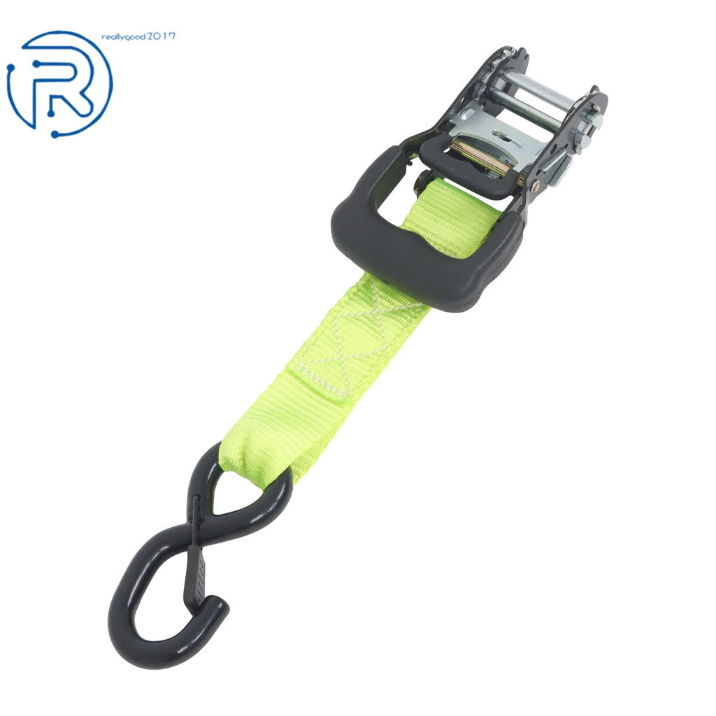 Set of 4 Heavy Duty 1.6" × 8' Tie Down Ratchet Straps with S Hook