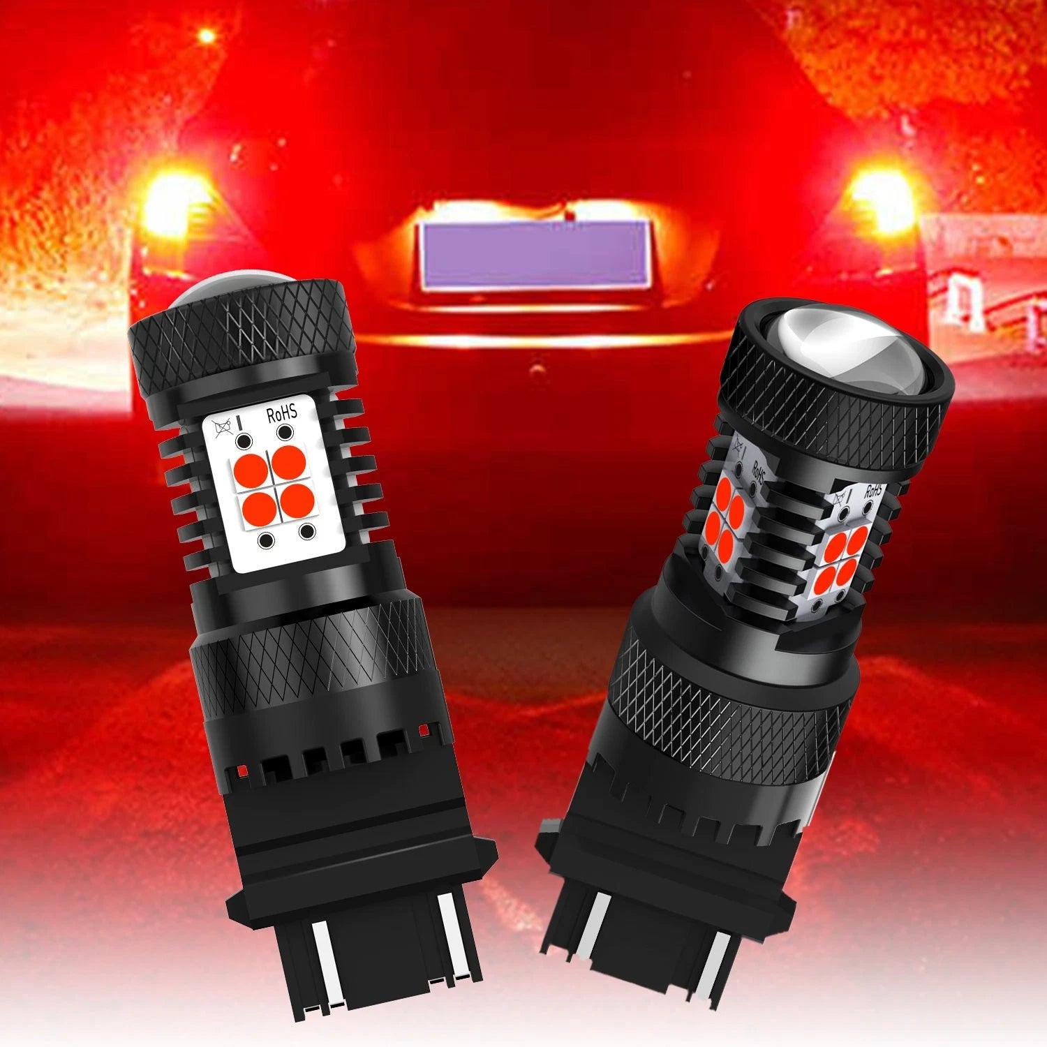 2X 3157 LED Turn Signal Brake Stop Tail Light Bulbs Red for Chevrolet Suburban