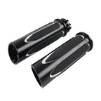 1 Pair of Chrome Handlebar 1" Hand Grips for Harley Touring Softail Dyna