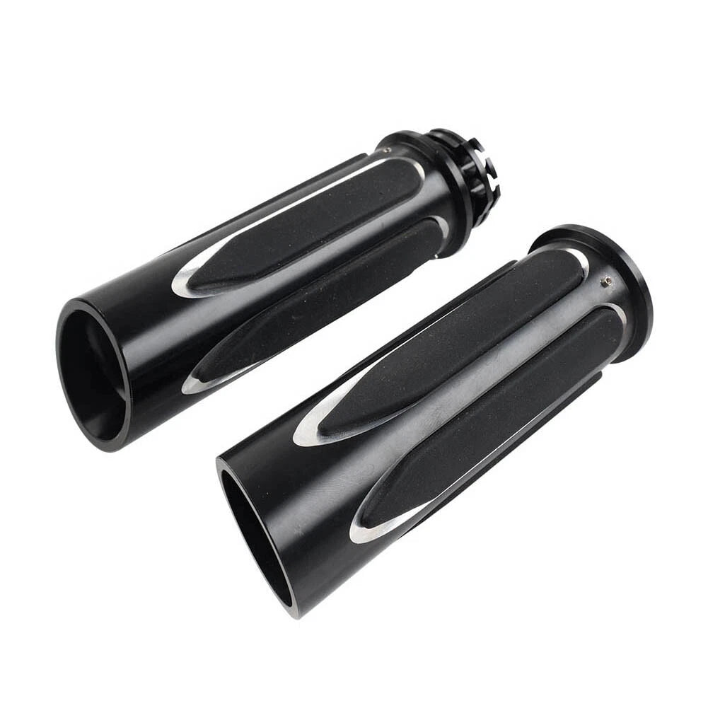 1 Pair of Chrome Handlebar 1" Hand Grips for Harley Touring Softail Dyna