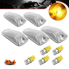 5-Piece Cab Roof Running Light Chrome Housing Yellow LED for Chevy GMC C/K (1988–2002)