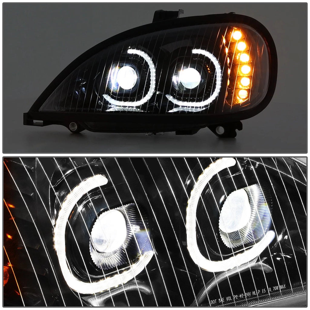 LED DRL + Turn Signal Projector Headlight for Freightliner Columbia (2004–2017)