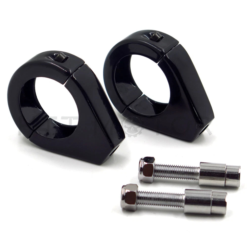 Turn Signal Indicator Relocation Fork Clamp for Honda Kawasaki (41mm) Black