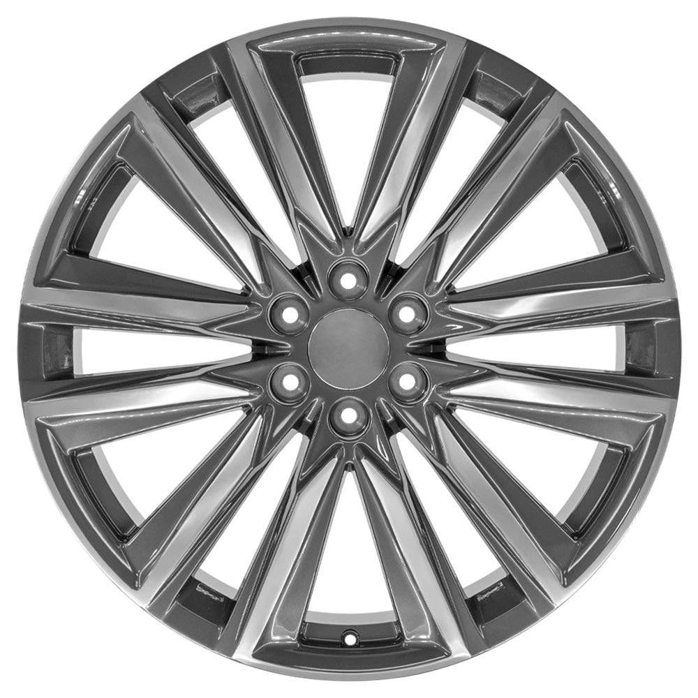 2WD Wheel with Polished Face for 1988–2000 Chevy C2500 in Gunmetal