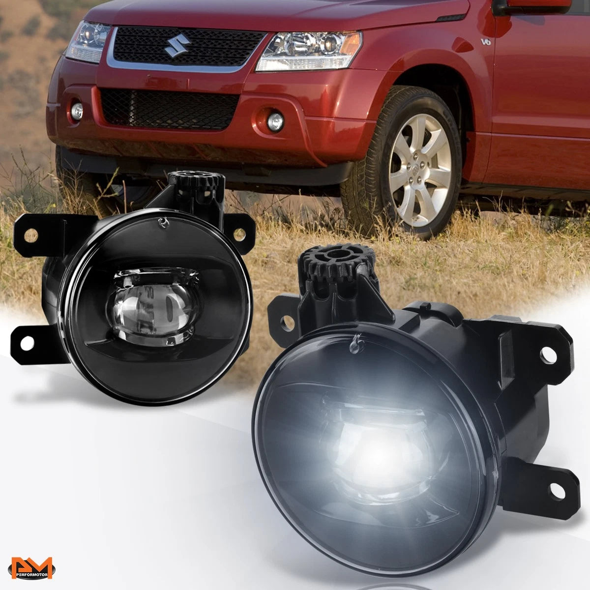 Clear Lens Front Bumper Fog Lights for Suzuki Grand Vitara/SX4 (2006–2014)