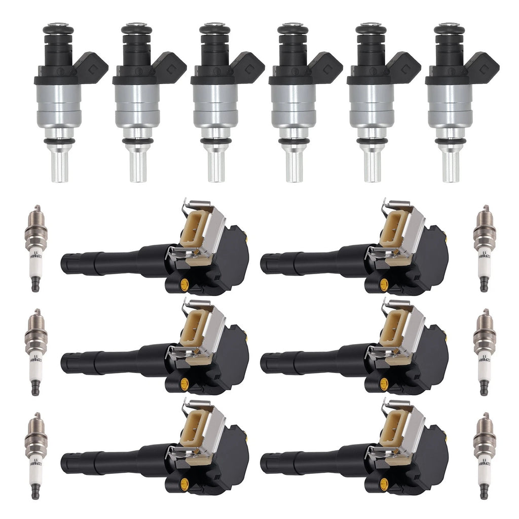 6X Fuel Injectors, Ignition Coils, Iridium Spark Plugs for BMW 325Ci (2001–2002)