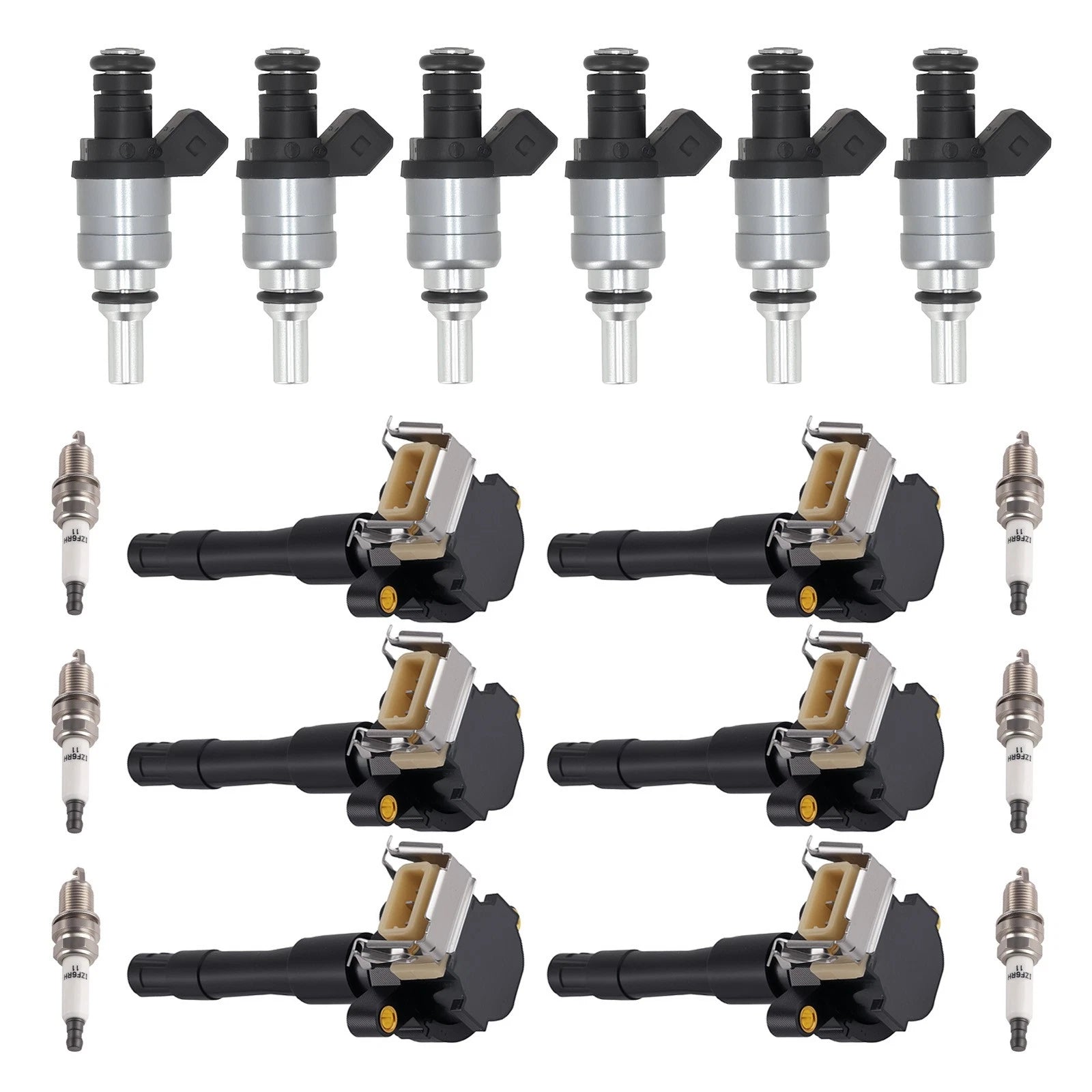 6X Fuel Injectors, Ignition Coils, Iridium Spark Plugs for BMW 325Ci (2001–2002)