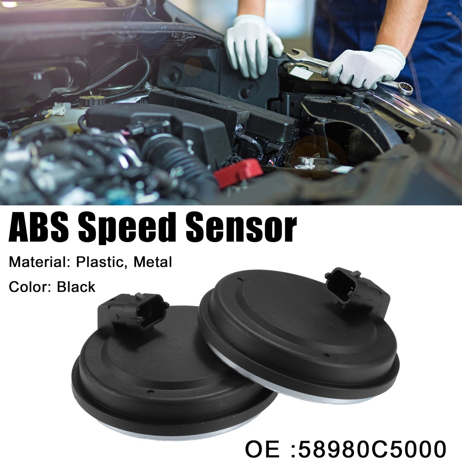 2 Pcs ABS Wheel Speed Sensor for Kia Sorento (2016–2020) No. 58980C5000