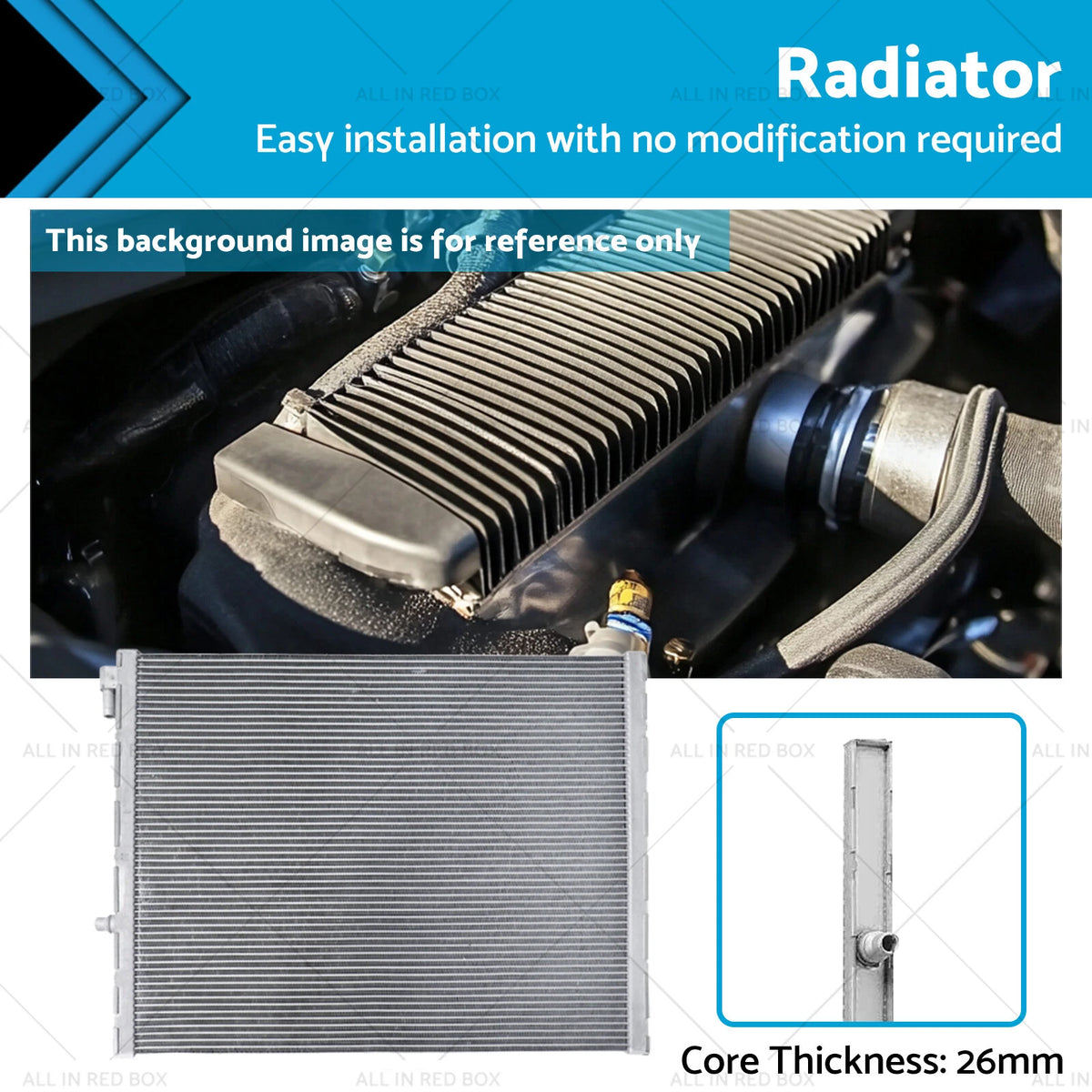 26 mm Radiator for BMW X5 (2010–2018) X6 (2008–2019) Without Oil Cooler
