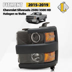 Halogen Headlight for Chevy Silverado 2500 HD 3500 HD (2015–2019) Left Driver