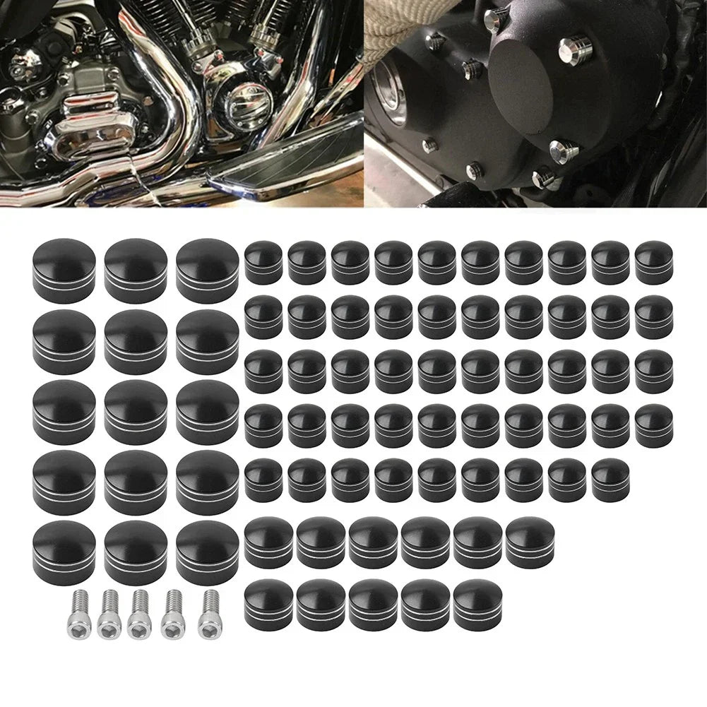 75X CNC Engine Bolt Topper Caps for Harley Touring Road Street Glide (2009-2023)