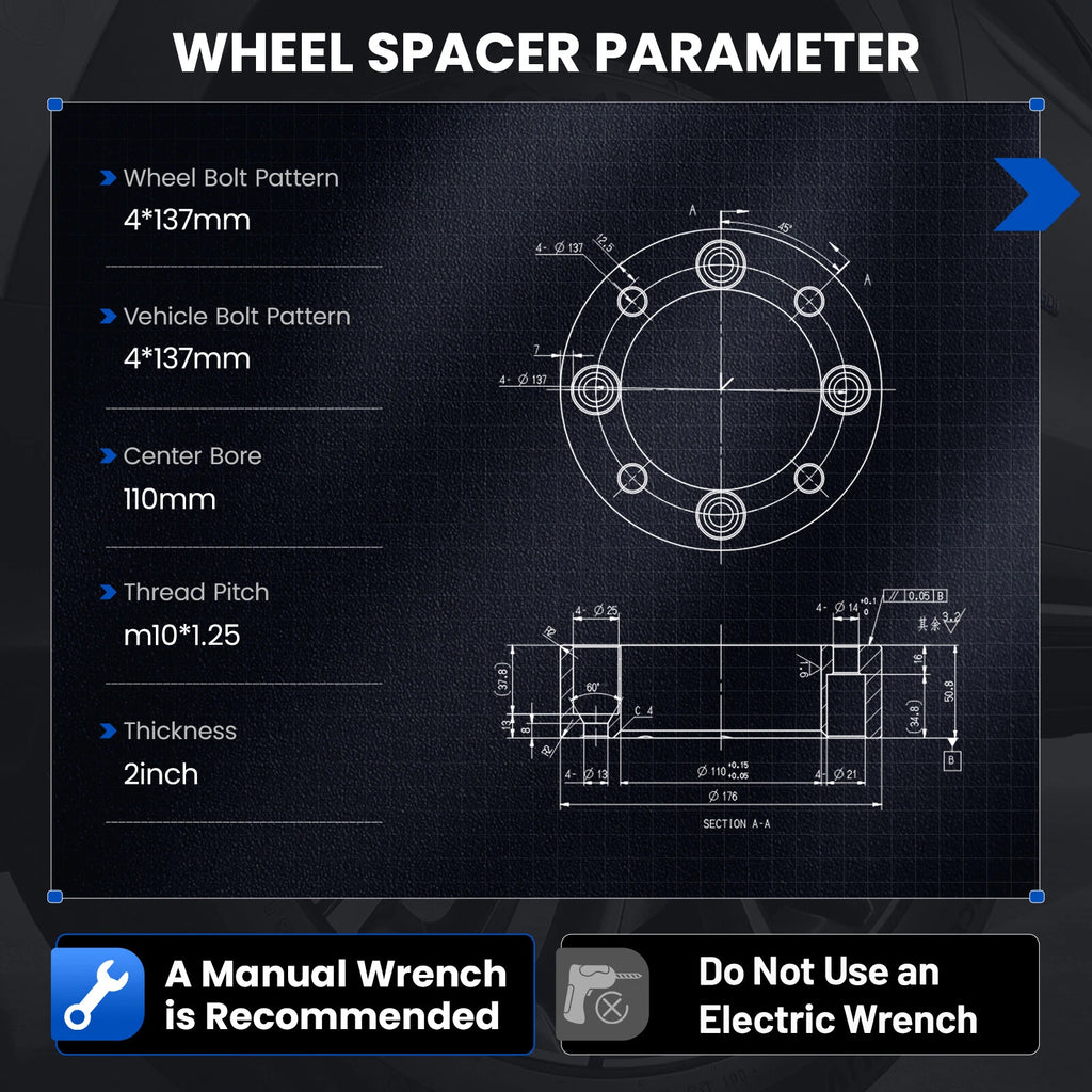 Wheel Spacers for Can-Am Commander 2011-2015 (4x137, 4x2 inch)