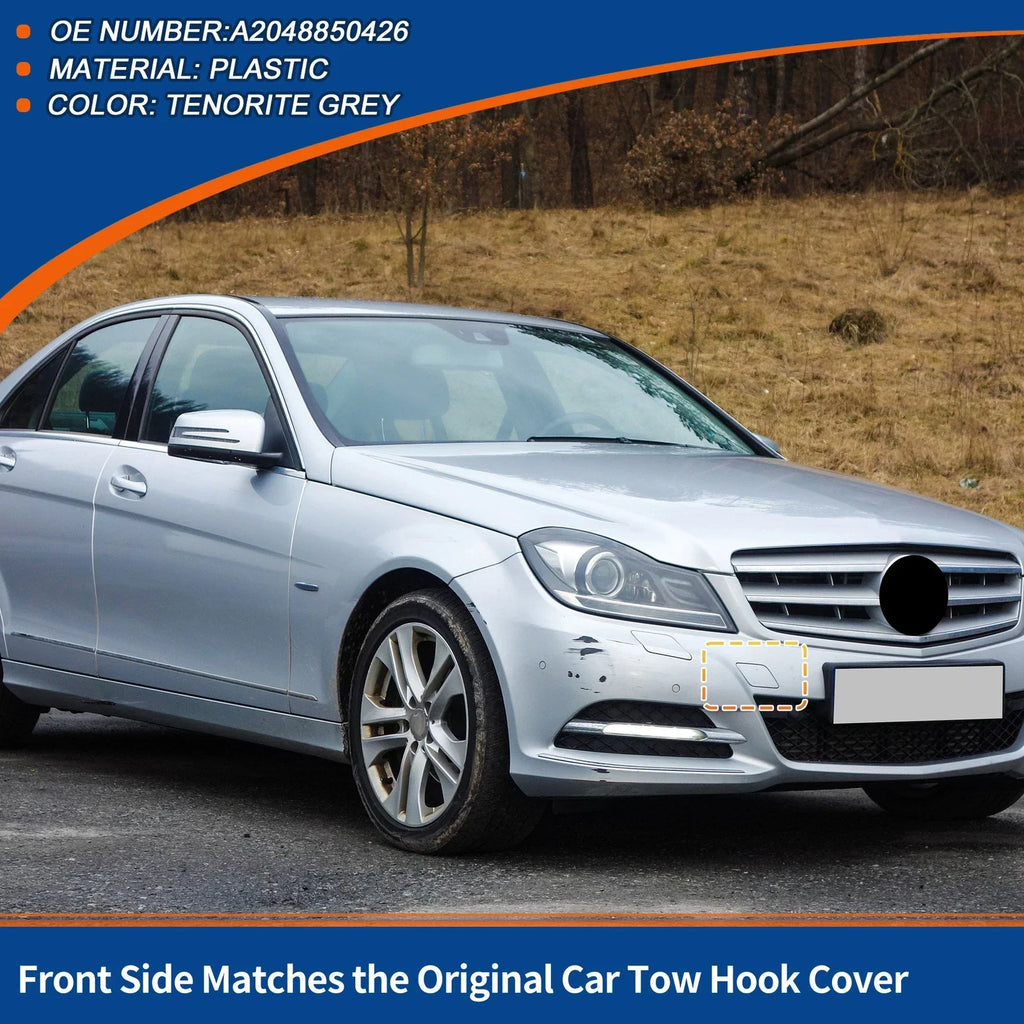 Tow Hook Cover for Mercedes-Benz Front Car Bumper (2012-2018) - Tenorite Grey