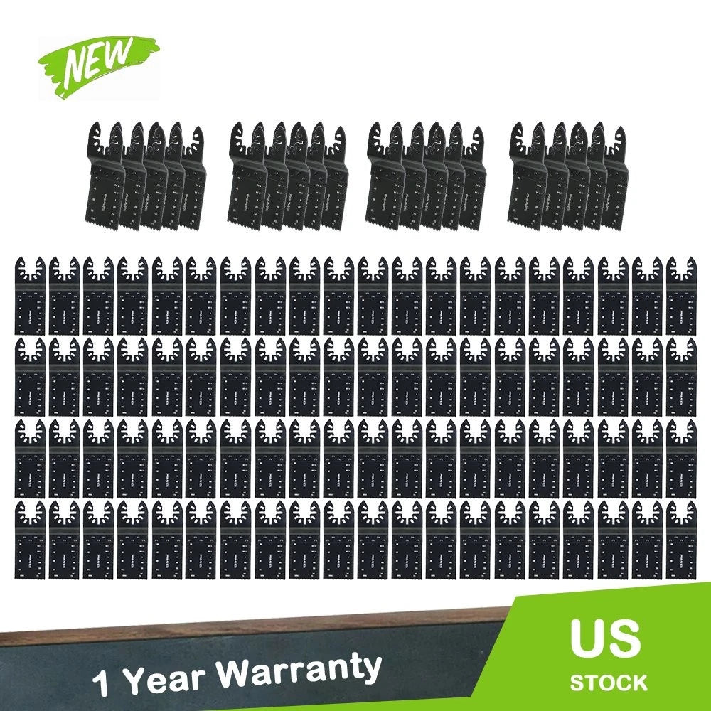 100 Pcs Quick Release Oscillating Tool Blades for Universal Use (30-90mm)