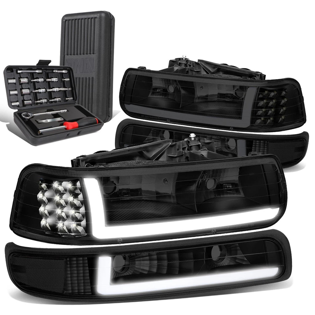 LED DRL Tinted Clear Side Headlight Bumper Lamp for Silverado (1999–2002)