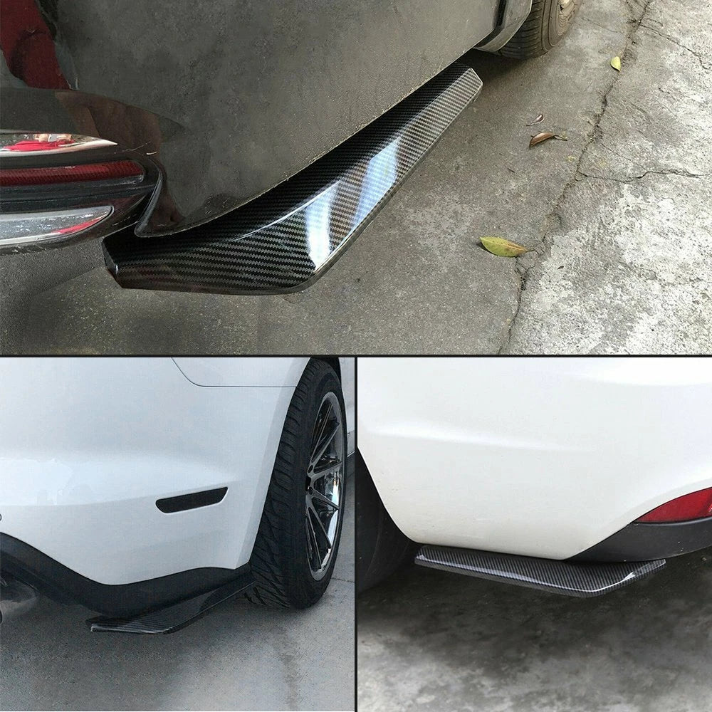 2X Rear Bumper Lip Diffuser Splitter for Universal Fit (Carbon Fiber)