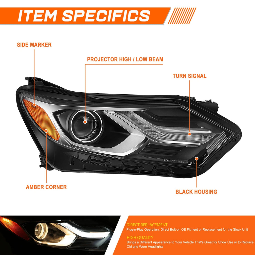 Right Side LED DRL Projector Headlight for Chevy Equinox (2018–2021)