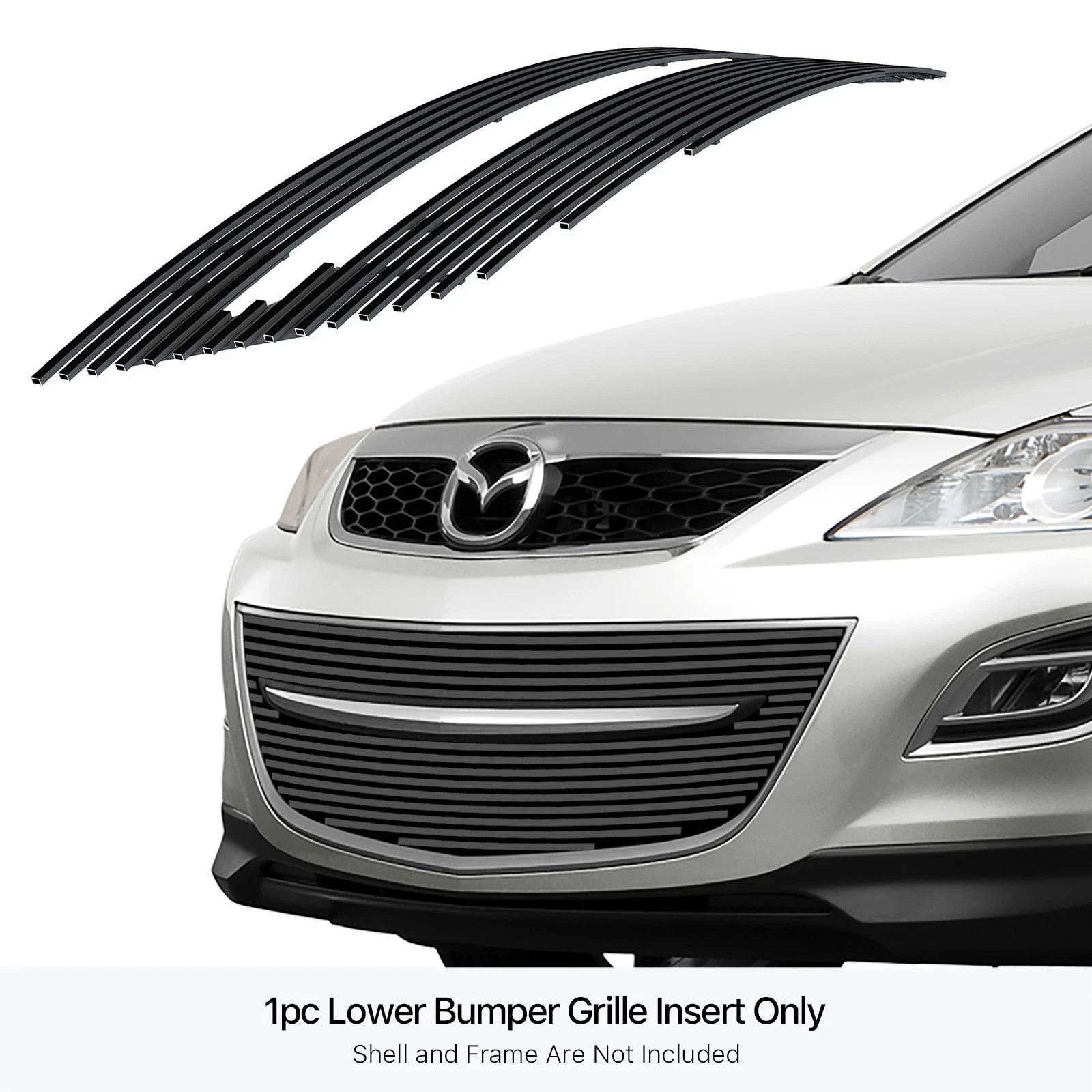 Lower Bumper Grille Insert for Mazda CX-9 (2010-2012) Stainless Black Billet