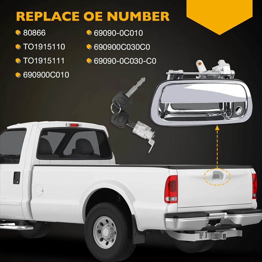 Tailgate Handle w/ Lock Cylinder & Key for Toyota Tundra (2000–2006) 69090-0C010